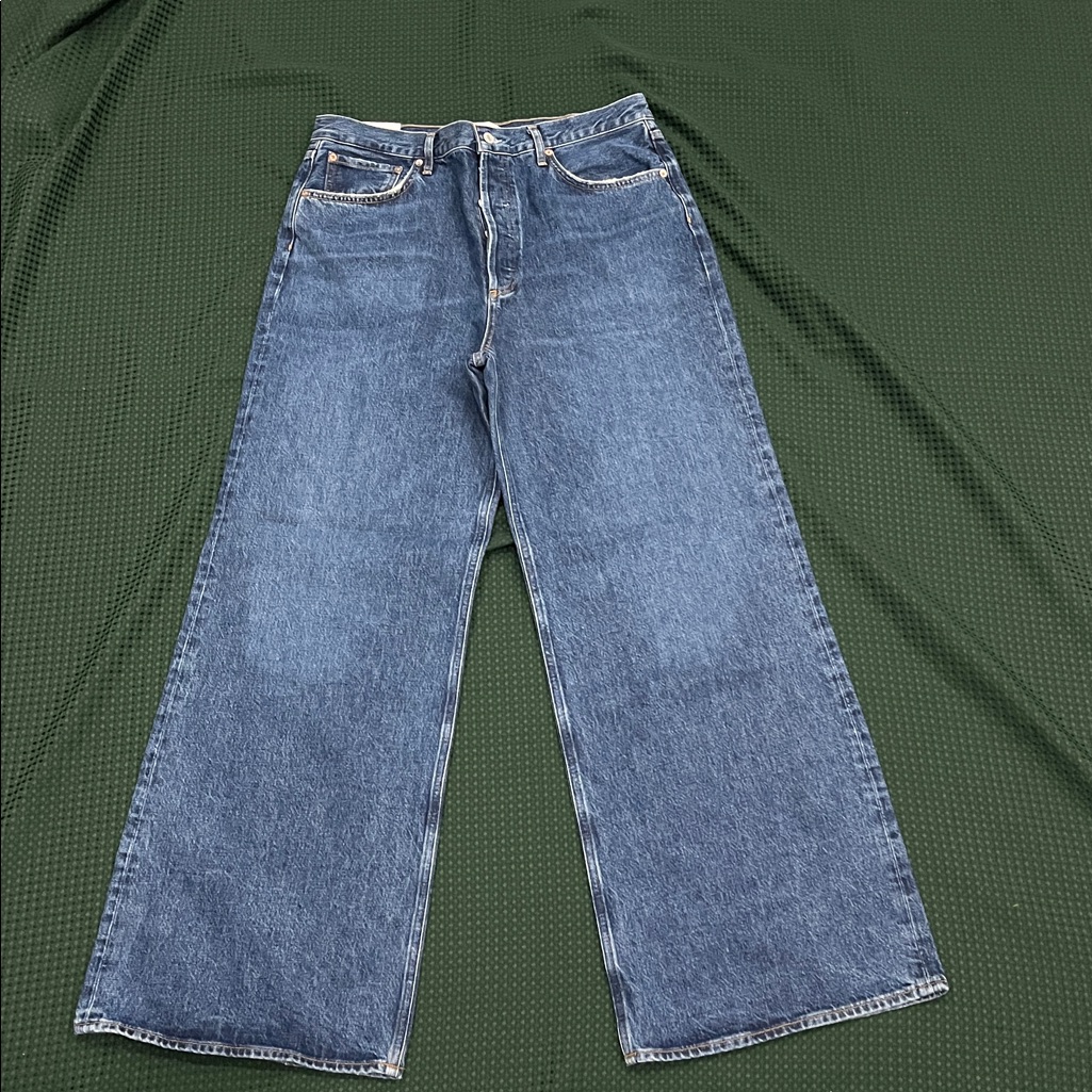Agolde Jeans Dame Wide Leg Size 32 Enamour Indigo Denim Jeans Brand New Nwt Agolde Jeans Dame Wide Leg Size 32 Enamour Indigo Denim Jeans Brand New Nwt